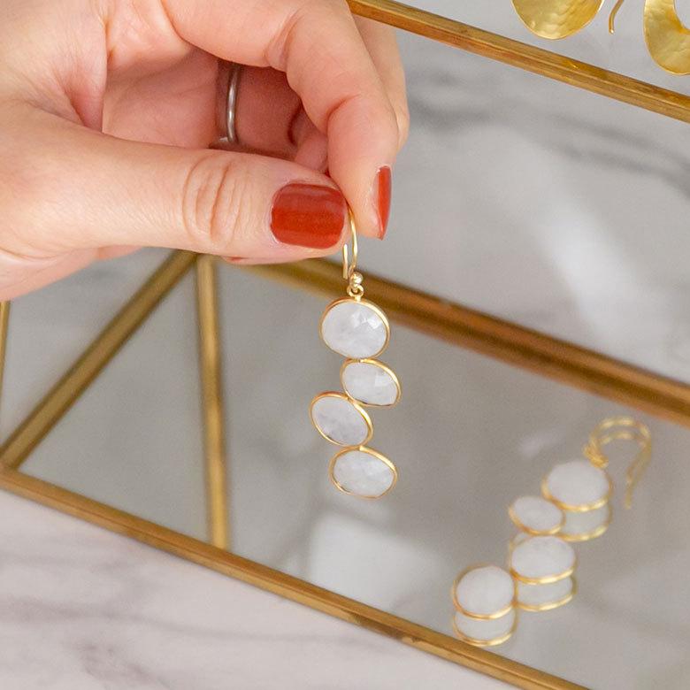 ピアス 真鍮 ストーン ゴールド アクセサリー レディース フックピアス エスニック 揺れる エレガント カジュアル アジアン おしゃれ 34454 | ブランド登録なし | 08