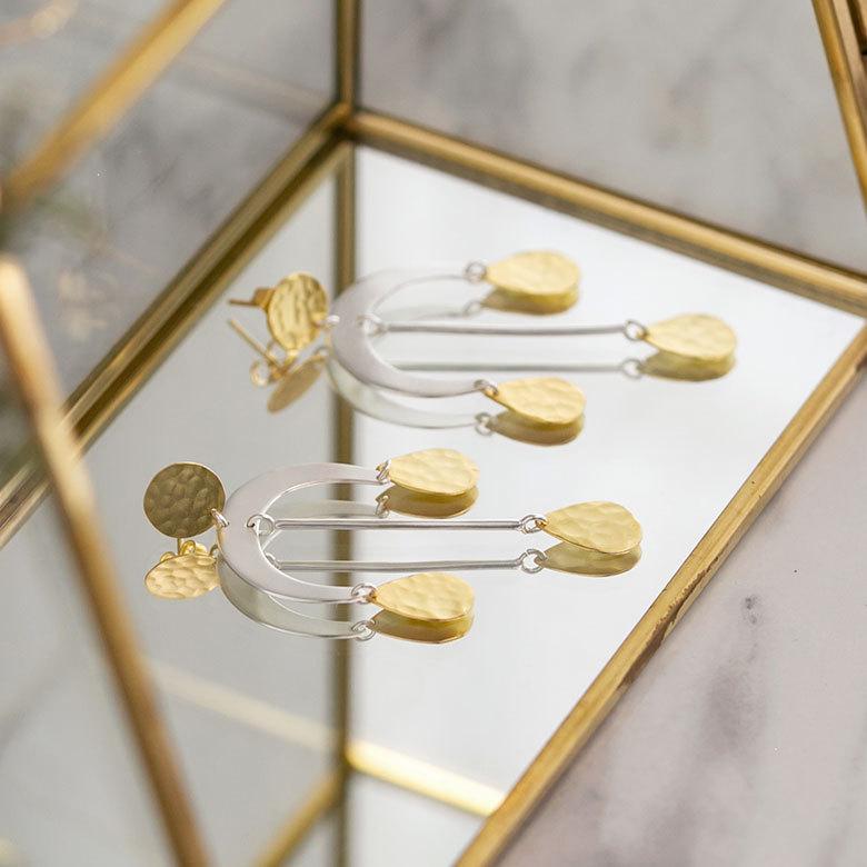 ピアス 真鍮 シルバーゴールド アクセサリー レディース フックピアス エスニック 揺れる エレガント カジュアル アジアン おしゃれ 34456 | ブランド登録なし | 09