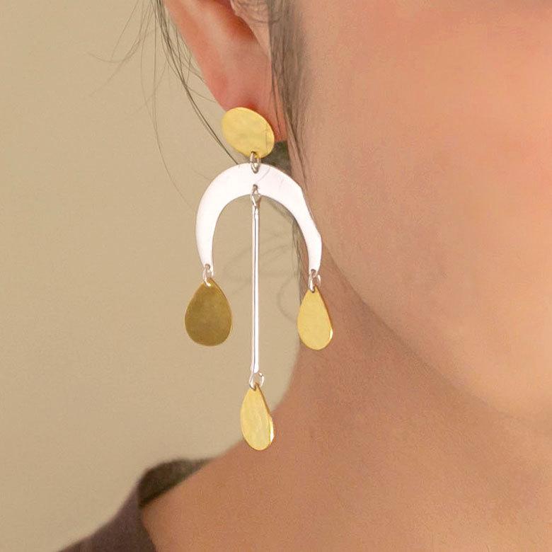 ピアス 真鍮 シルバーゴールド アクセサリー レディース フックピアス エスニック 揺れる エレガント カジュアル アジアン おしゃれ 34456 | ブランド登録なし | 10