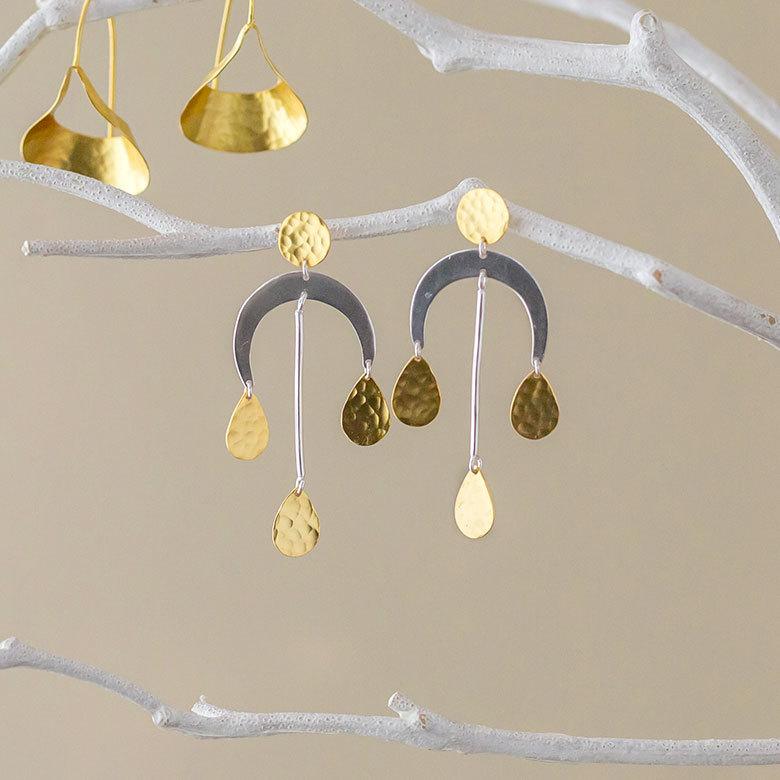 ピアス 真鍮 シルバーゴールド アクセサリー レディース フックピアス エスニック 揺れる エレガント カジュアル アジアン おしゃれ 34456 | ブランド登録なし | 11