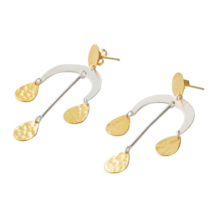 ピアス 真鍮 シルバーゴールド アクセサリー レディース フックピアス エスニック 揺れる エレガント カジュアル アジアン おしゃれ 34456 | ブランド登録なし | 18