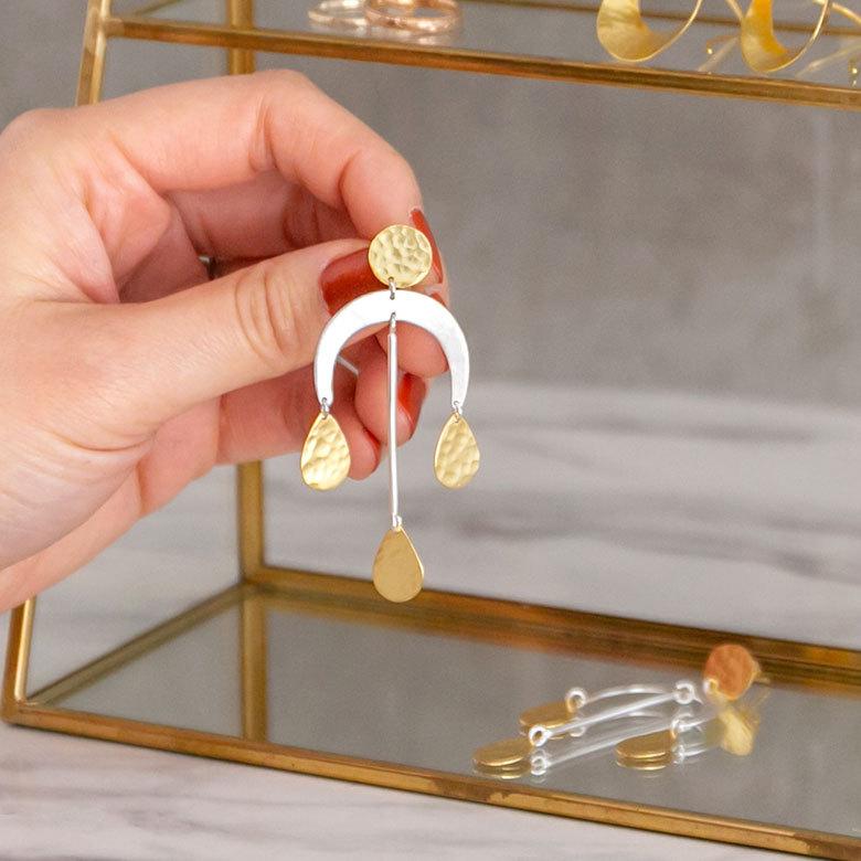 ピアス 真鍮 シルバーゴールド アクセサリー レディース フックピアス エスニック 揺れる エレガント カジュアル アジアン おしゃれ 34456 | ブランド登録なし | 08