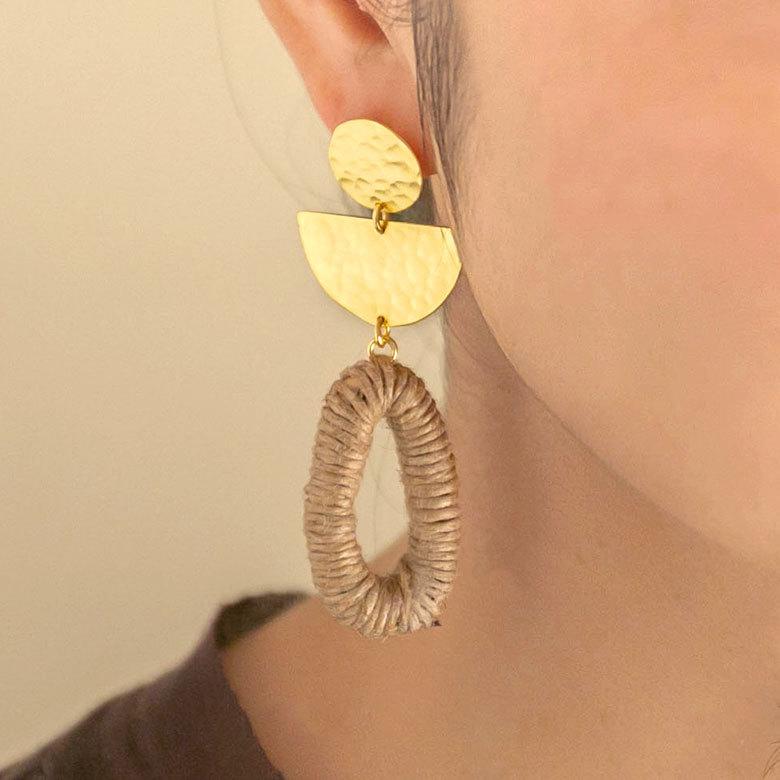 ピアス 真鍮 ジュート ゴールド アクセサリー レディース フック ピアス エスニック 揺れる エレガント カジュアル アジアン おしゃれ 34458 | ブランド登録なし | 11