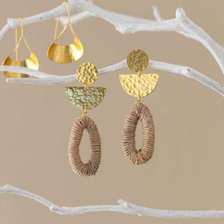 ピアス 真鍮 ジュート ゴールド アクセサリー レディース フック ピアス エスニック 揺れる エレガント カジュアル アジアン おしゃれ 34458 | ブランド登録なし | 12