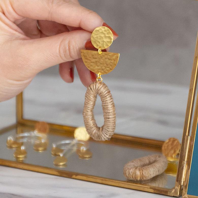 ピアス 真鍮 ジュート ゴールド アクセサリー レディース フック ピアス エスニック 揺れる エレガント カジュアル アジアン おしゃれ 34458 | ブランド登録なし | 08
