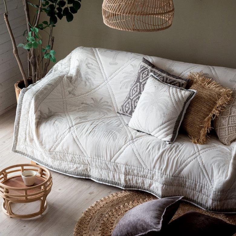 マルチカバー キルト 大判 ブランケット 長方形 ソファ ベッド ヤシの木 春 夏 秋 冬 夏用 綿 コットン ベビー 子供 洗える 洗濯可  おしゃれ 北欧 34463 | ブランド登録なし | 16