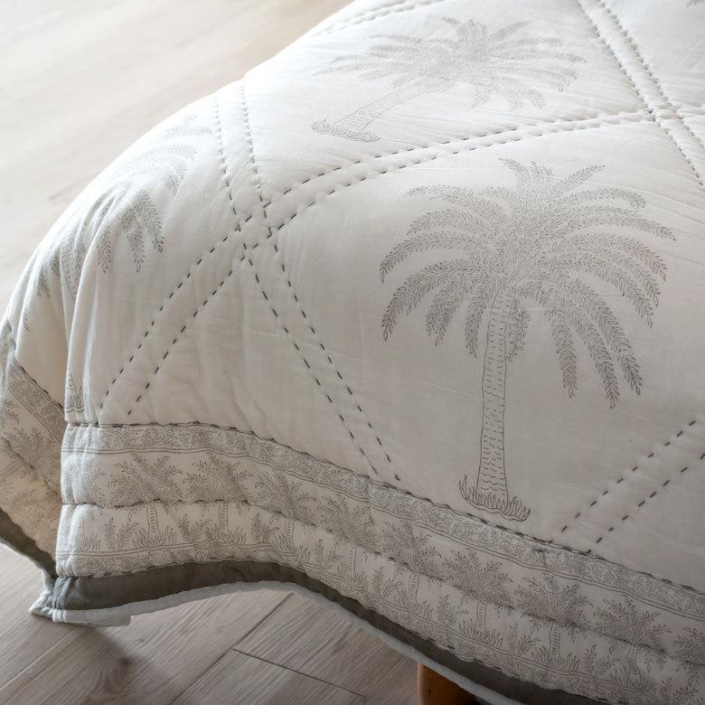 マルチカバー キルト 大判 ブランケット 長方形 ソファ ベッド ヤシの木 春 夏 秋 冬 夏用 綿 コットン ベビー 子供 洗える 洗濯可  おしゃれ 北欧 34463 | ブランド登録なし | 17