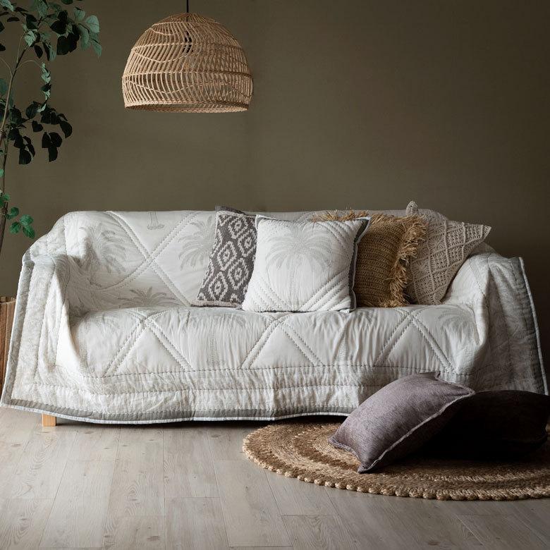 マルチカバー キルト 大判 ブランケット 長方形 ソファ ベッド ヤシの木 春 夏 秋 冬 夏用 綿 コットン ベビー 子供 洗える 洗濯可  おしゃれ 北欧 34463 | ブランド登録なし | 07