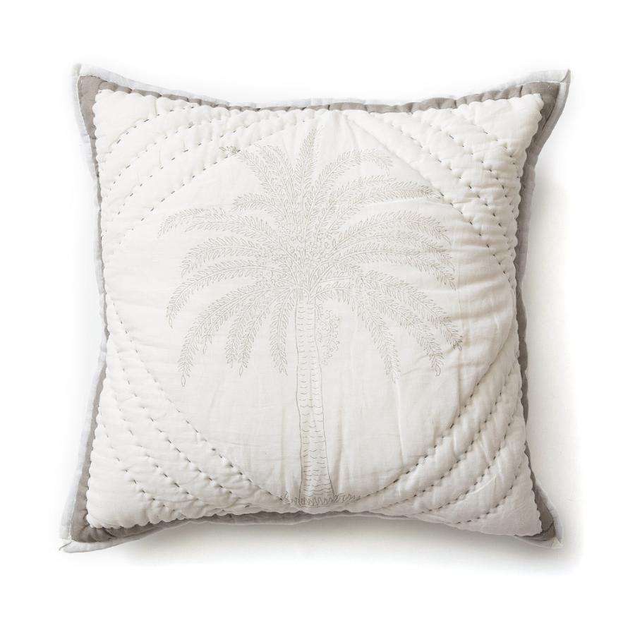 クッション カバー キルト 綿 正方形 45×45cm ヤシの木 春 夏 秋 冬 夏用 コットン 洗える 洗濯可  おしゃれ 北欧 ビーチ リゾート 西海岸 コースタル 34466 |  | 20