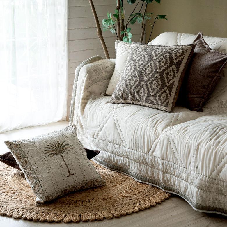 クッション カバー キルト 綿 正方形 45×45cm 幾何柄 春 夏 秋 冬 夏用 コットン 洗える 洗濯可  おしゃれ 北欧 ビーチ リゾート 西海岸 コースタル 34468 |  | 14