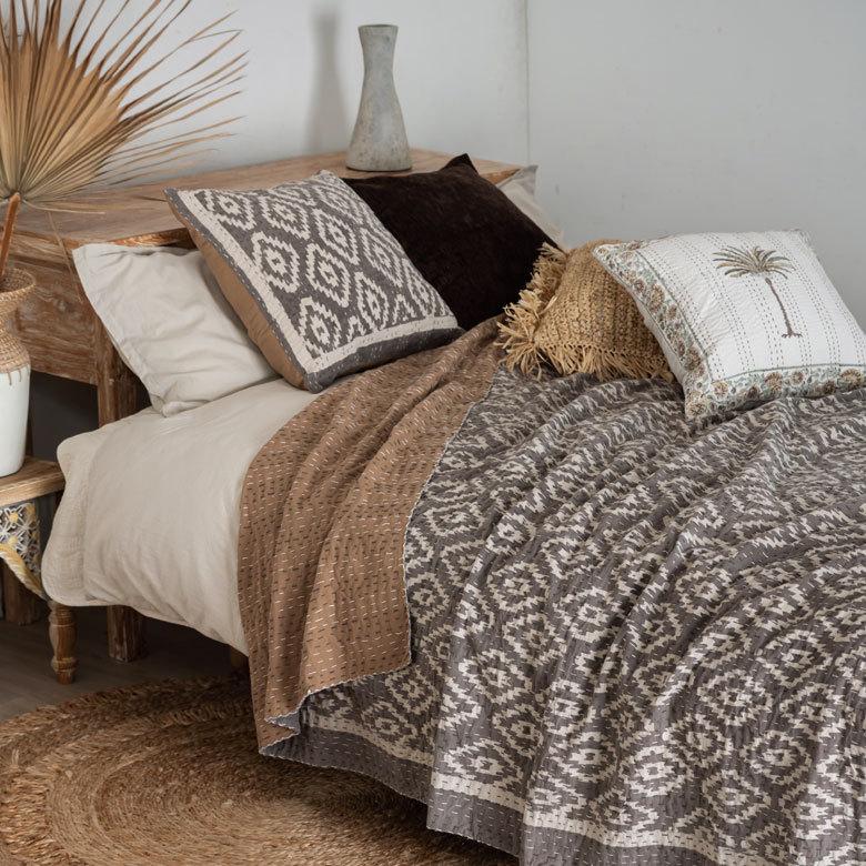 クッション カバー キルト 綿 正方形 45×45cm 幾何柄 春 夏 秋 冬 夏用 コットン 洗える 洗濯可  おしゃれ 北欧 ビーチ リゾート 西海岸 コースタル 34468 |  | 04