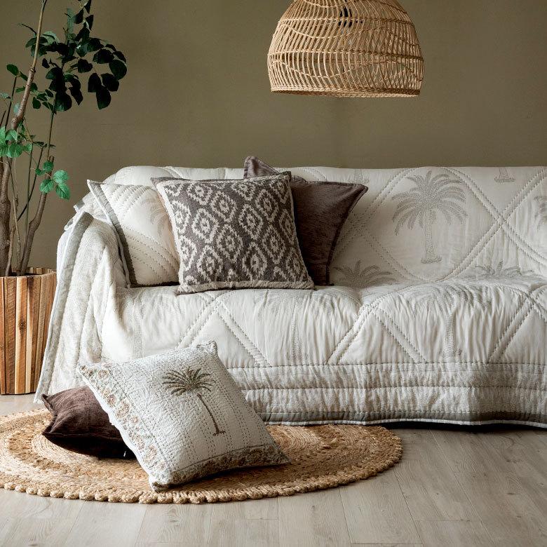 クッション カバー キルト 綿 正方形 45×45cm 幾何柄 春 夏 秋 冬 夏用 コットン 洗える 洗濯可  おしゃれ 北欧 ビーチ リゾート 西海岸 コースタル 34468 |  | 05