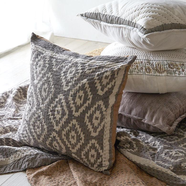 クッション カバー キルト 綿 正方形 45×45cm 幾何柄 春 夏 秋 冬 夏用