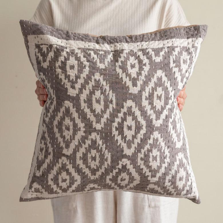 クッション カバー キルト 綿 正方形 45×45cm 幾何柄 春 夏 秋 冬 夏用 コットン 洗える 洗濯可  おしゃれ 北欧 ビーチ リゾート 西海岸 コースタル 34468 |  | 09