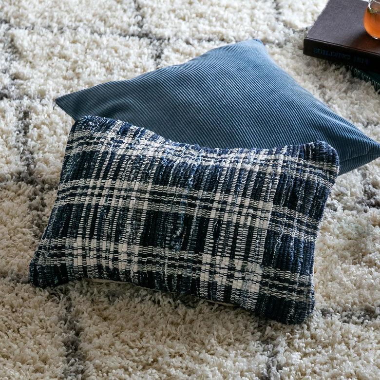 クッションカバー デニム 30×50cm チェック柄  長方形 横長 クッション用カバー ピロー 背あて 背当て ソファ ベッド  ヴィンテージ 西海岸 ビーチ | ブランド登録なし | 13