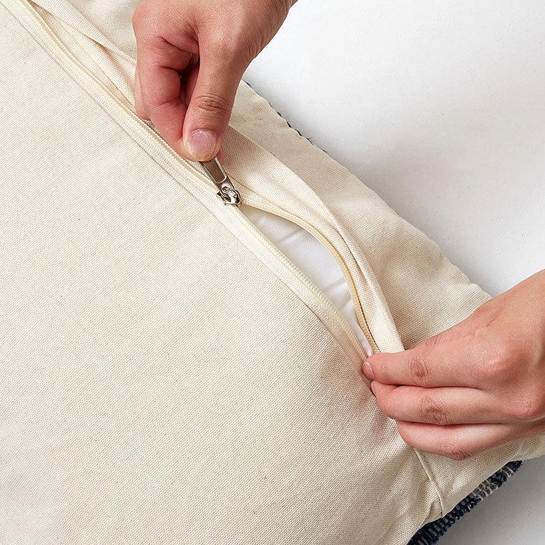 クッションカバー デニム 30×50cm チェック柄  長方形 横長 クッション用カバー ピロー 背あて 背当て ソファ ベッド  ヴィンテージ 西海岸 ビーチ | ブランド登録なし | 14