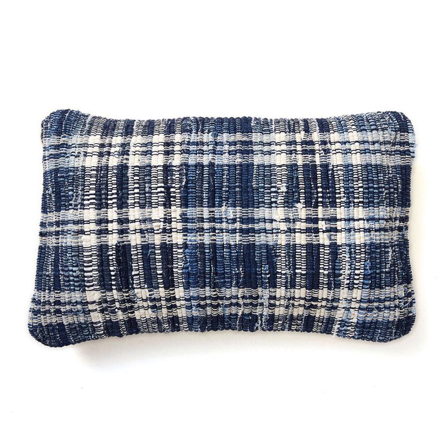 クッションカバー デニム 30×50cm チェック柄  長方形 横長 クッション用カバー ピロー 背あて 背当て ソファ ベッド  ヴィンテージ 西海岸 ビーチ | ブランド登録なし | 20