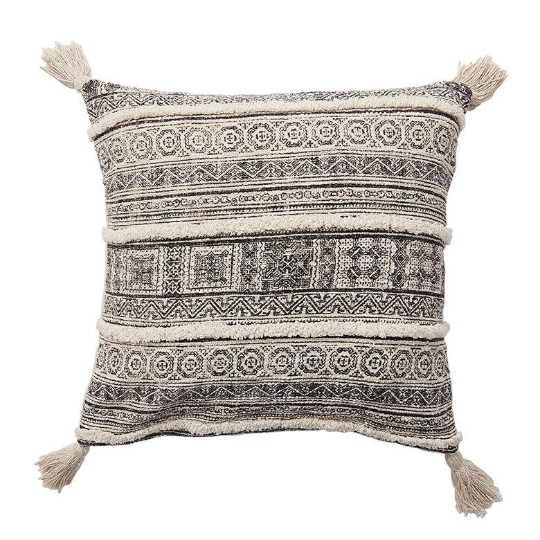 クッションカバー コットン ウーブンプリント 45ｘ45cm タッセル付き Raha ラーハ 正方形 四角 ソファ ベッド アウトドア リビング BOHO アジアン 雑貨 34475 | ブランド登録なし | 16