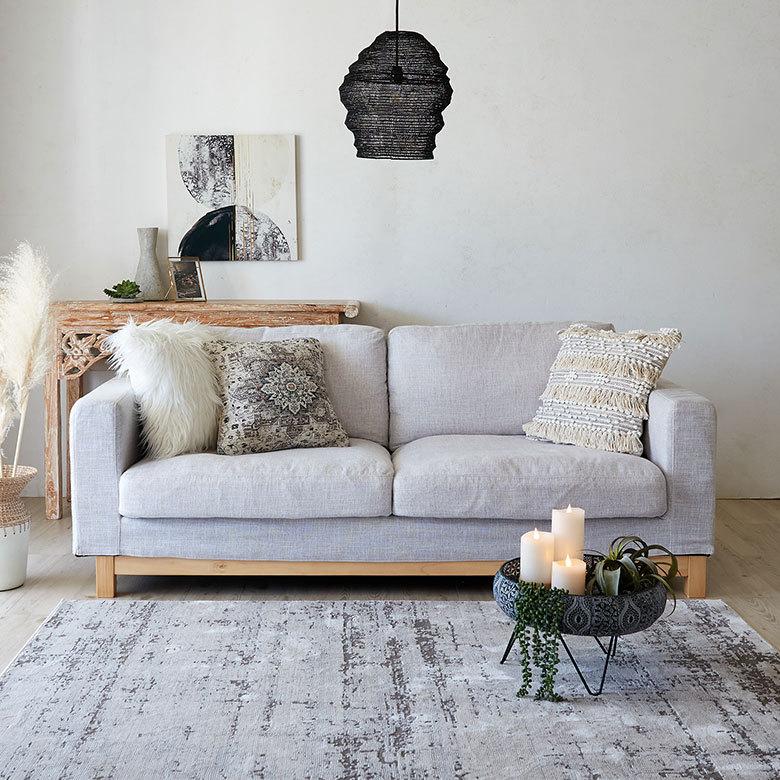 クッションカバー コットン ウーブンプリント 45ｘ45cm エスニック柄 Raha ラーハ 正方形 四角 ソファ ベッド アウトドア リビング BOHO アジアン 雑貨 34476 | ブランド登録なし | 01