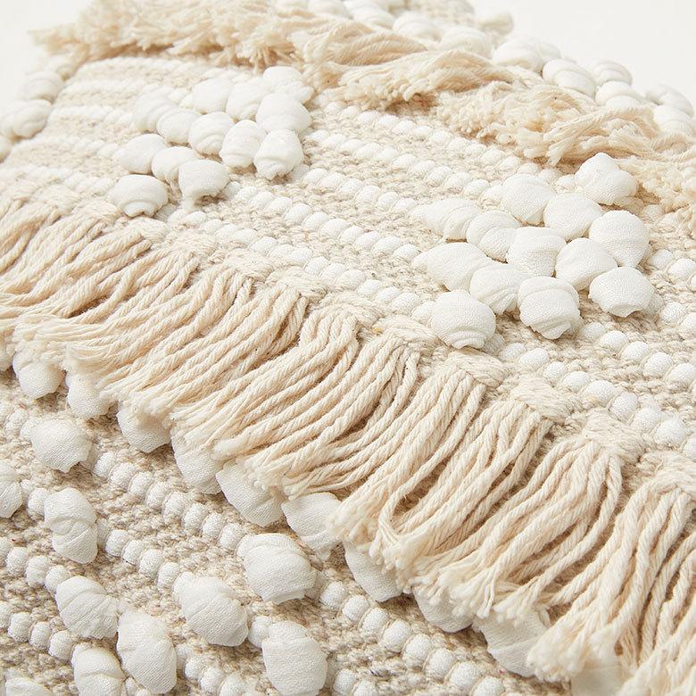 クッションカバー コットン ハンドルーム 手織り 30ｘ50cm フリンジ Raha ラーハ 長方形 横長 ソファ ベッド アウトドア リビング BOHO アジアン 雑貨 34478 | ブランド登録なし | 02