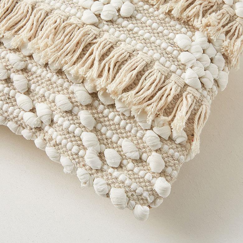 クッションカバー コットン ハンドルーム 手織り 30ｘ50cm フリンジ Raha ラーハ 長方形 横長 ソファ ベッド アウトドア リビング BOHO アジアン 雑貨 34478 | ブランド登録なし | 08