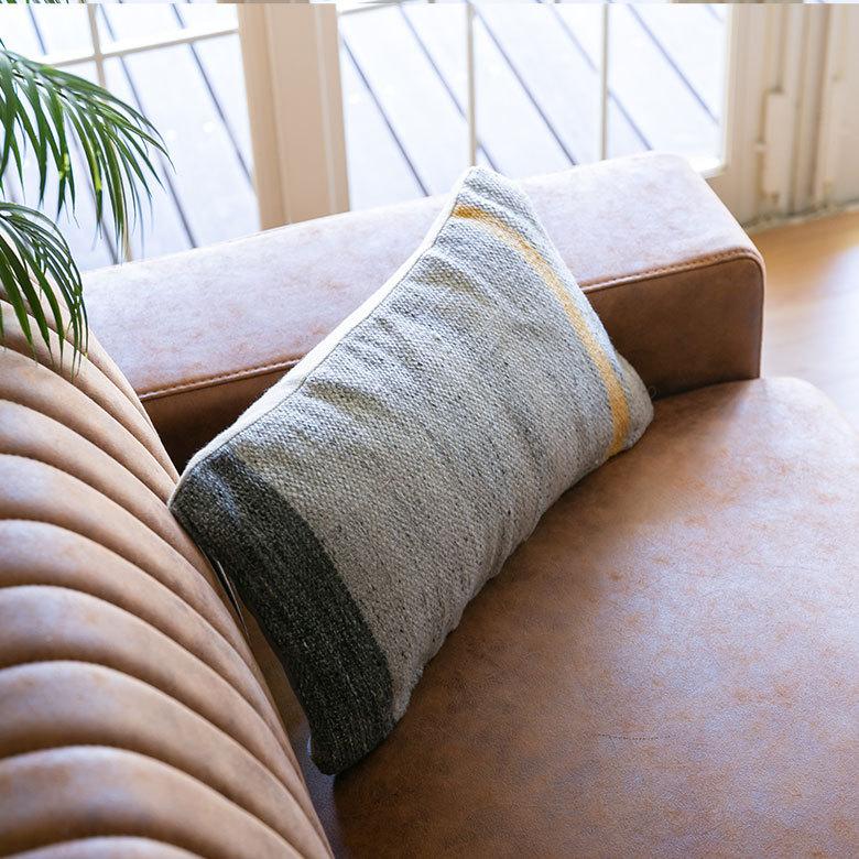 クッションカバー キリム柄 30x50cm ボーダー柄 インド 長方形 横長