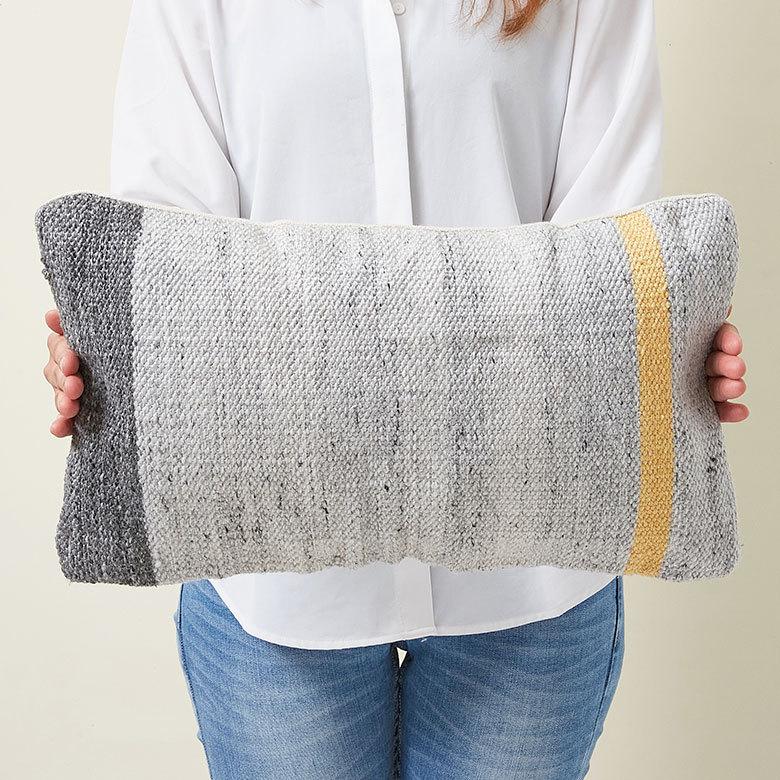 クッションカバー キリム柄 30ｘ50cm ボーダー柄 インド  長方形 横長 ピロー 背もたれ ソファ ベッド アウトドア 車内 おしゃれ かっこいい 北欧 西海岸 34480 | ブランド登録なし | 07