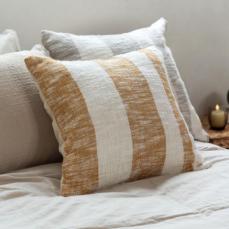 クッションカバー コットンウーブン 45ｘ45cm ボーダー柄 インド  正方形 四角 ソファ ベッド アウトドア 車内 リビング おしゃれ 北欧 西海岸 ビーチ 34482 | ブランド登録なし | 13