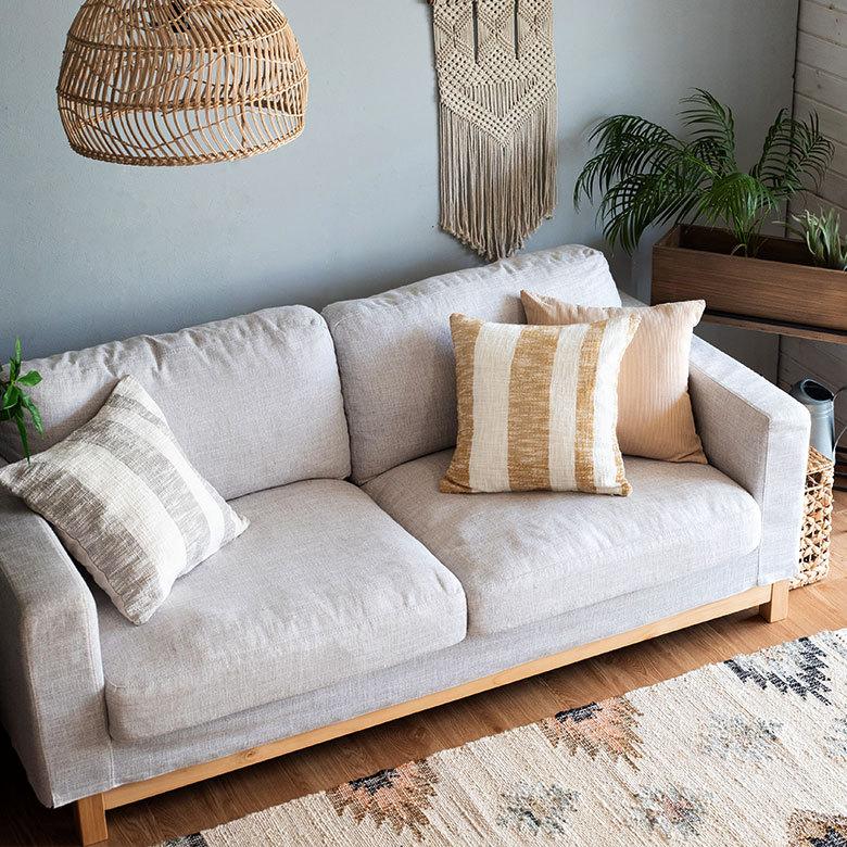 クッションカバー コットンウーブン 45ｘ45cm ボーダー柄 インド  正方形 四角 ソファ ベッド アウトドア 車内 リビング おしゃれ 北欧 西海岸 ビーチ 34482 | ブランド登録なし | 14