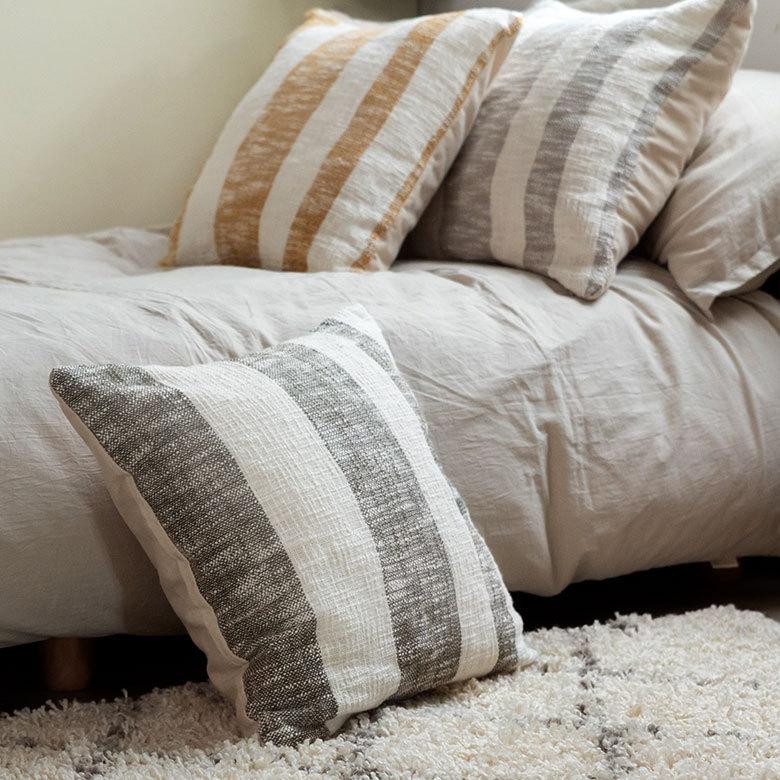 クッションカバー コットンウーブン 45ｘ45cm ボーダー柄 インド  正方形 四角 ソファ ベッド アウトドア 車内 リビング おしゃれ 北欧 西海岸 ビーチ 34482 | ブランド登録なし | 15