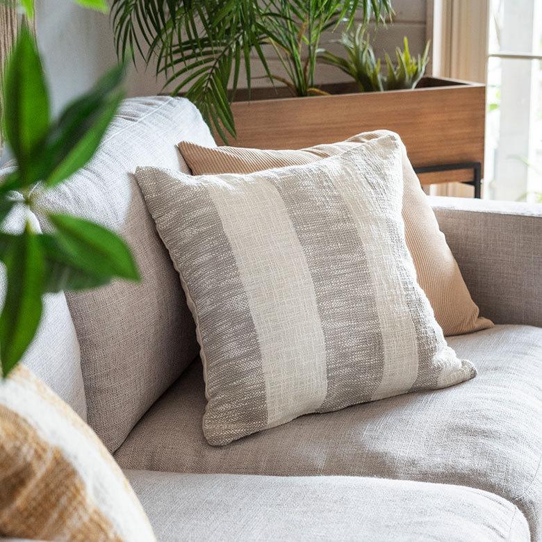 クッションカバー コットンウーブン 45ｘ45cm ボーダー柄 インド  正方形 四角 ソファ ベッド アウトドア 車内 リビング おしゃれ 北欧 西海岸 ビーチ 34482 | ブランド登録なし | 09