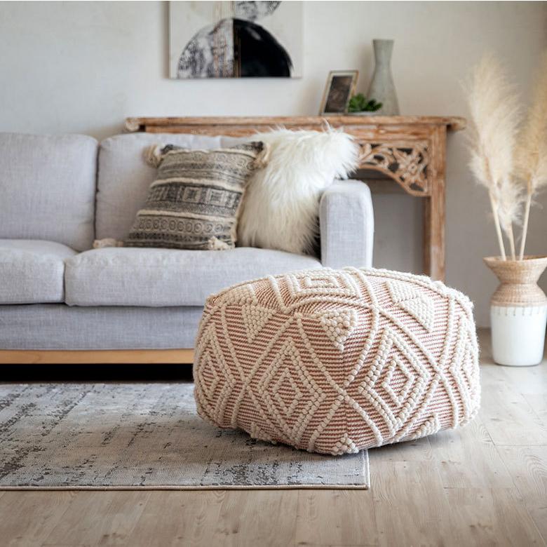 プフ クッション オットマン スツール インド 幾何柄 ジオメトリック Raha ラーハ フロア BOHO 北欧 リゾート モロッカン ボヘミアン アジアン 雑貨 34483-br | ELEMENTS（インテリア） | 11