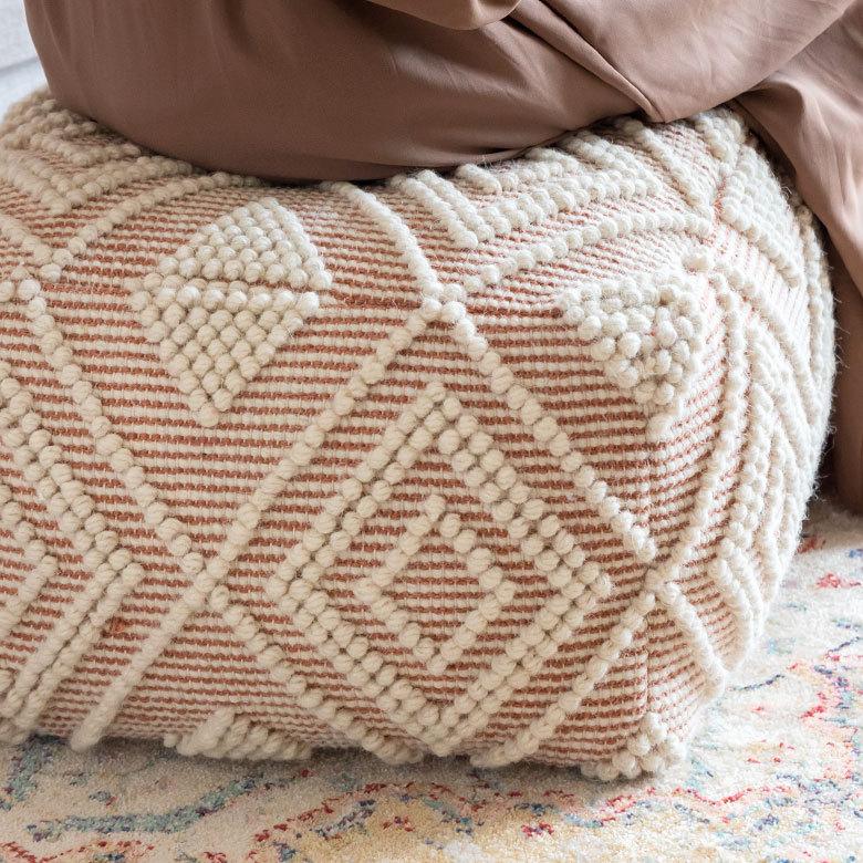 プフ クッション オットマン スツール インド 幾何柄 ジオメトリック Raha ラーハ フロア BOHO 北欧 リゾート モロッカン ボヘミアン アジアン 雑貨 34483-br | ELEMENTS（インテリア） | 09