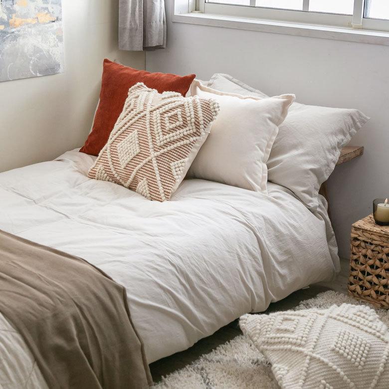 クッションカバー インド ブラウン 幾何柄 ジオメトリック Raha ラーハ ダイヤ柄 正方形 四角 おしゃれ BOHO モロッカン アジアン 雑貨 エスニック  34484-br | ブランド登録なし | 03