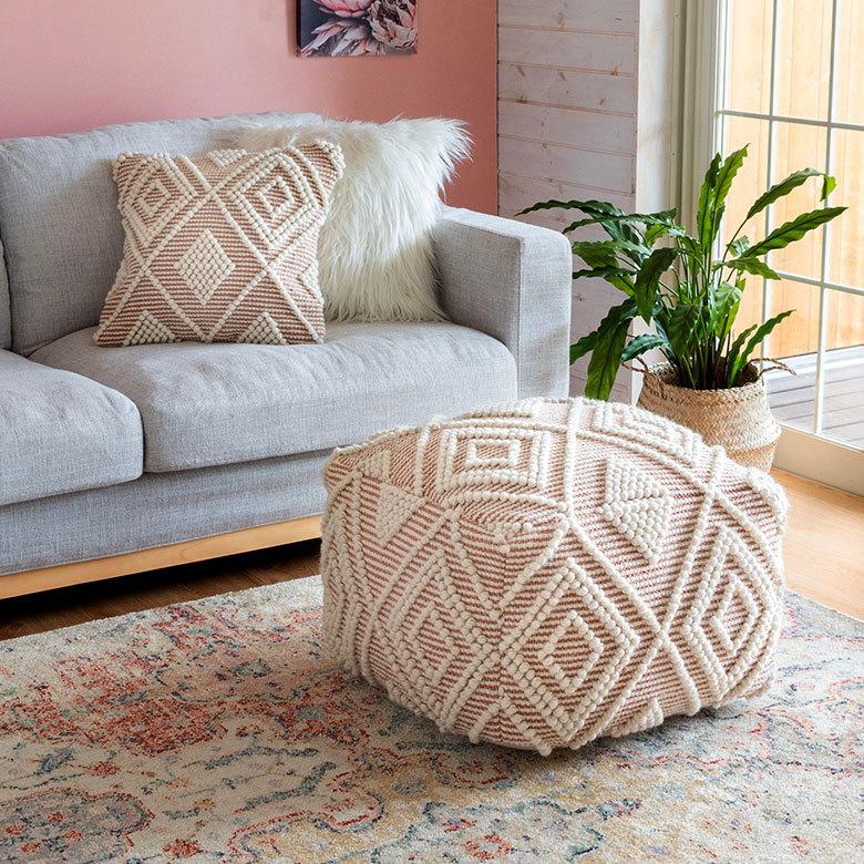 クッションカバー インド ブラウン 幾何柄 ジオメトリック Raha ラーハ ダイヤ柄 正方形 四角 おしゃれ BOHO モロッカン アジアン 雑貨 エスニック  34484-br | ブランド登録なし | 08