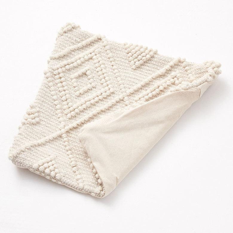 クッションカバー インド アイボリー 幾何柄 ジオメトリック ダイヤ柄 Raha ラーハ  正方形 四角 ベッド リビング 寝室 BOHO ボーホー モロッカン 34486-iv | ブランド登録なし | 18