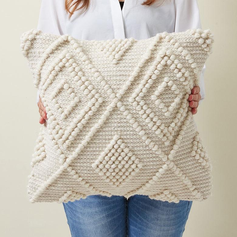 クッションカバー インド アイボリー 幾何柄 ジオメトリック ダイヤ柄 Raha ラーハ  正方形 四角 ベッド リビング 寝室 BOHO ボーホー モロッカン 34486-iv | ブランド登録なし | 07