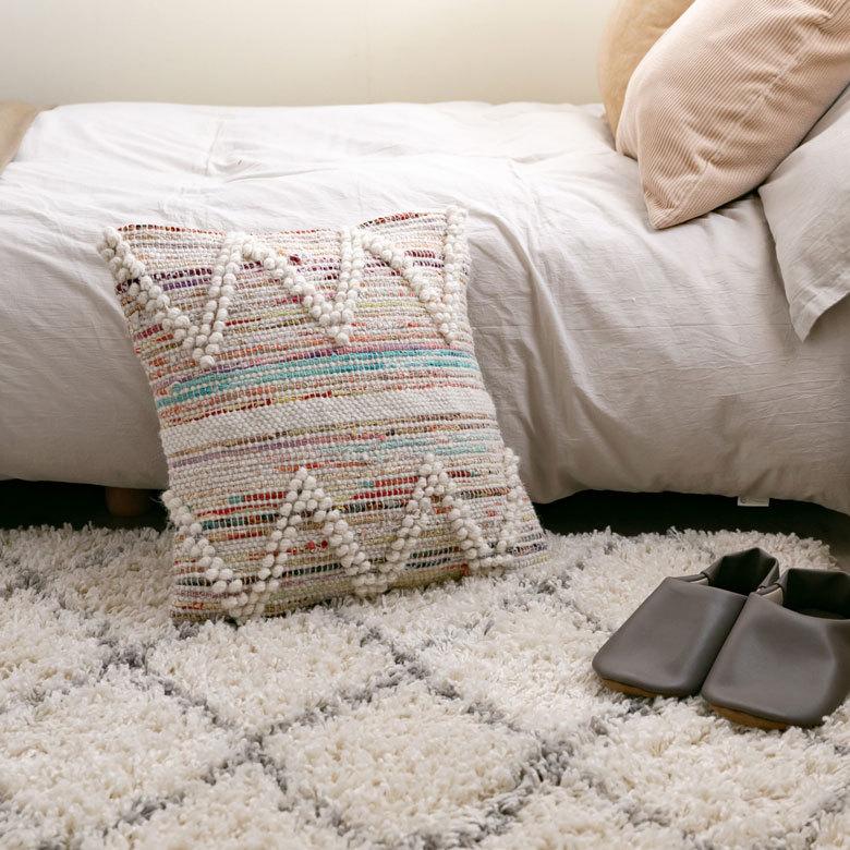 クッションカバー インド ナチュラル 幾何柄 ジオメトリック ダイヤ柄 Raha ラーハ 正方形 四角 45cm用 リビング BOHO ボーホー モロッカン 34487-mt | ブランド登録なし | 10