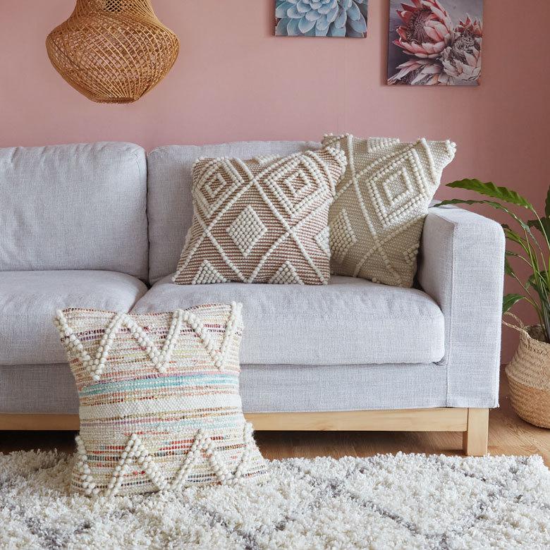 クッションカバー インド ナチュラル 幾何柄 ジオメトリック ダイヤ柄 Raha ラーハ 正方形 四角 45cm用 リビング BOHO ボーホー モロッカン 34487-mt | ブランド登録なし | 14