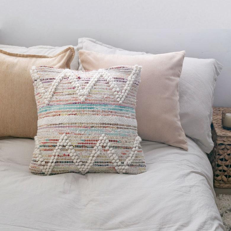 クッションカバー インド ナチュラル 幾何柄 ジオメトリック ダイヤ柄 Raha ラーハ 正方形 四角 45cm用 リビング BOHO ボーホー モロッカン 34487-mt | ブランド登録なし | 15