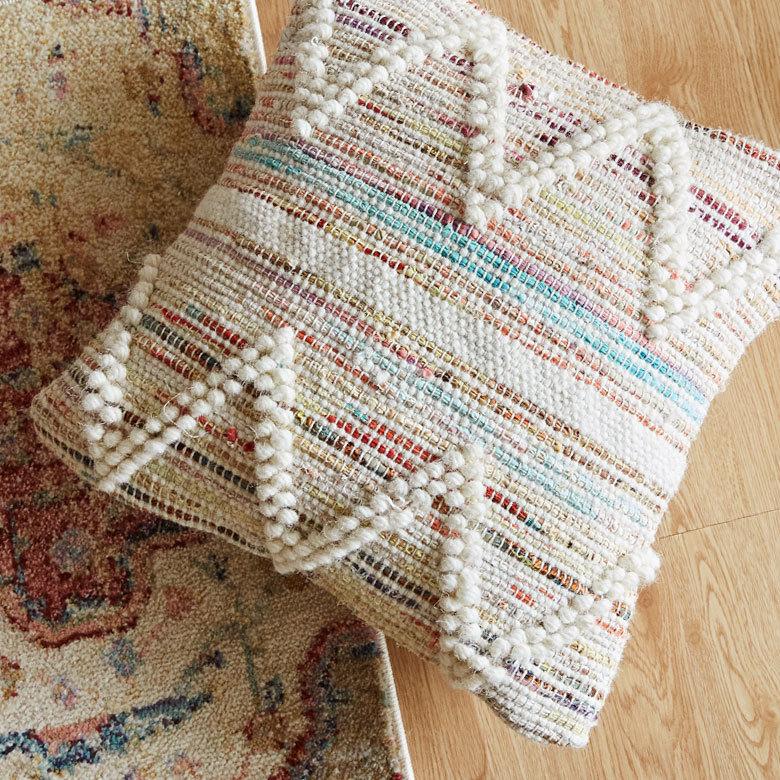 クッションカバー インド ナチュラル 幾何柄 ジオメトリック ダイヤ柄 Raha ラーハ 正方形 四角 45cm用 リビング BOHO ボーホー モロッカン 34487-mt | ブランド登録なし | 05