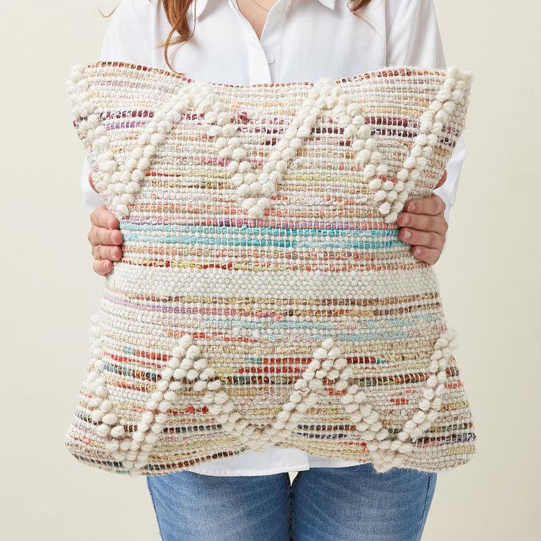 クッションカバー インド ナチュラル 幾何柄 ジオメトリック ダイヤ柄 Raha ラーハ 正方形 四角 45cm用 リビング BOHO ボーホー モロッカン 34487-mt | ブランド登録なし | 07