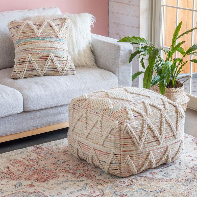 クッションカバー インド ナチュラル 幾何柄 ジオメトリック ダイヤ柄 Raha ラーハ 正方形 四角 45cm用 リビング BOHO ボーホー モロッカン 34487-mt | ブランド登録なし | 08