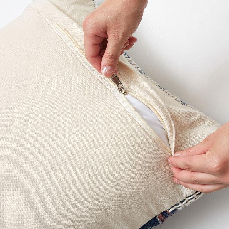 クッションカバー インド デニム 幾何柄 ジオメトリック Raha ラーハ 正方形 四角 ソファ ベッド アウトドア 車内 リビング おしゃれ 北欧 西海岸 34489-bl | ブランド登録なし | 12