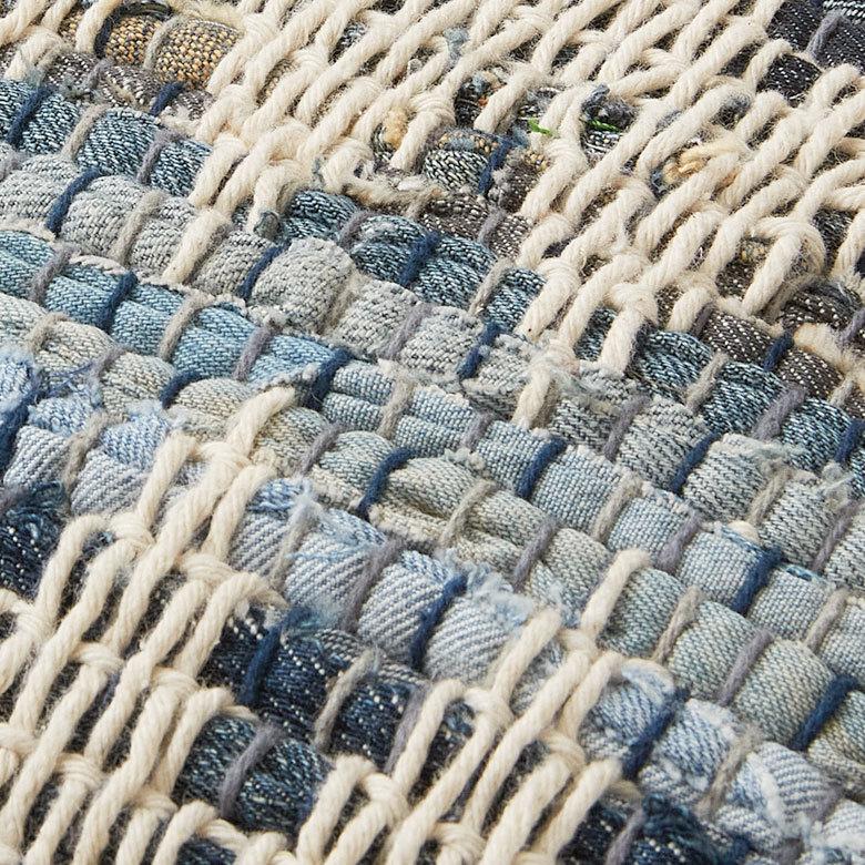 クッションカバー インド デニム 幾何柄 ジオメトリック Raha ラーハ 正方形 四角 ソファ ベッド アウトドア 車内 リビング おしゃれ 北欧 西海岸 34489-bl | ブランド登録なし | 06