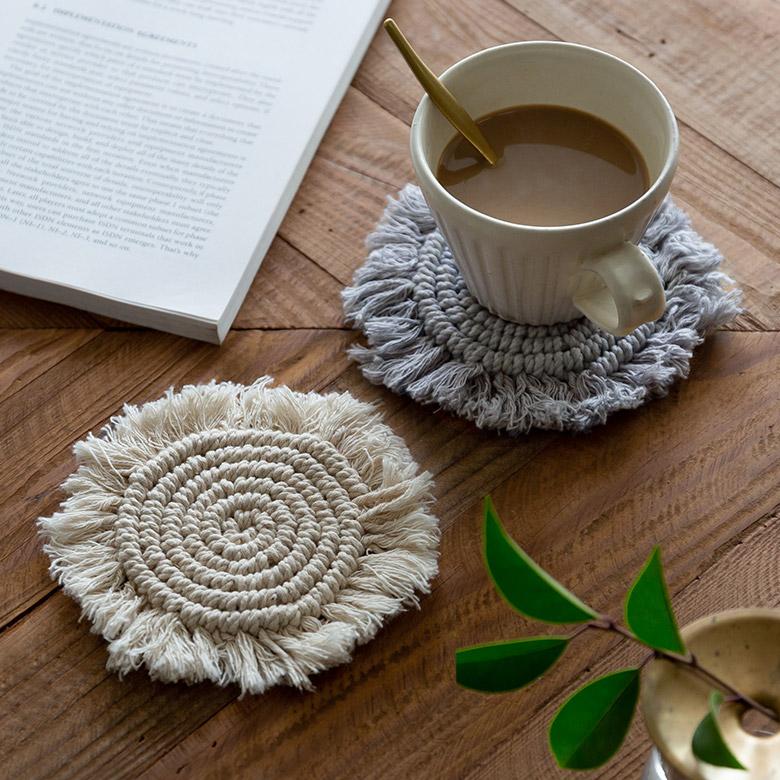メール便対応 コースター マクラメ 編み コットン 円 綿 テーブルウェア マット 敷き 敷物 手作り 北欧 ナチュラル おしゃれ インテリア おうち時間 雑貨 34491 | ELEMENTS（インテリア） | 13