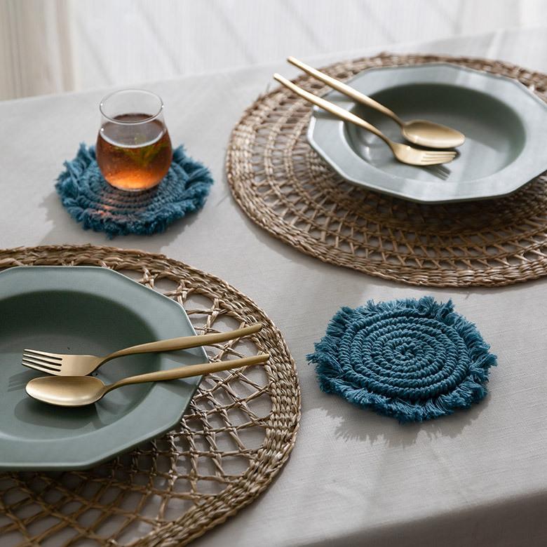 メール便対応 コースター マクラメ 編み コットン 円 綿 テーブルウェア マット 敷き 敷物 手作り 北欧 ナチュラル おしゃれ インテリア おうち時間 雑貨 34491 | ELEMENTS（インテリア） | 15