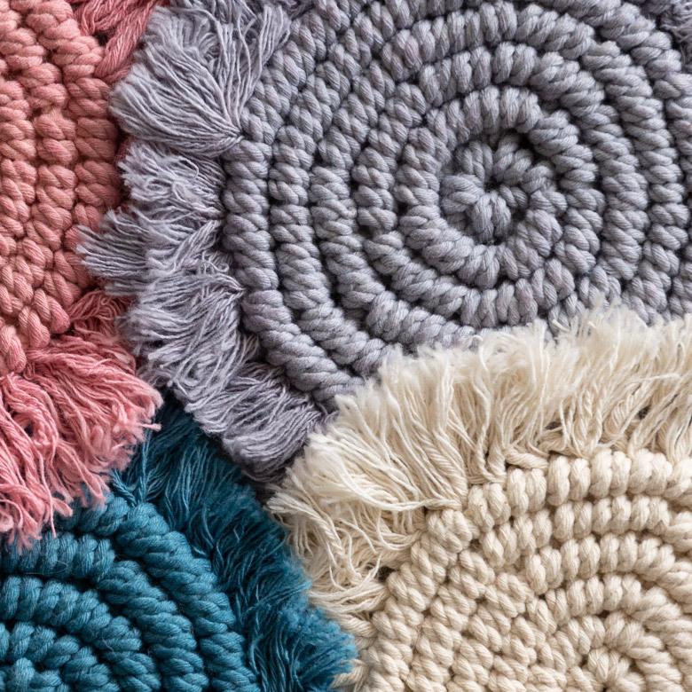 メール便対応 コースター マクラメ 編み コットン 円 綿 テーブルウェア マット 敷き 敷物 手作り 北欧 ナチュラル おしゃれ インテリア おうち時間 雑貨 34491 | ELEMENTS（インテリア） | 02