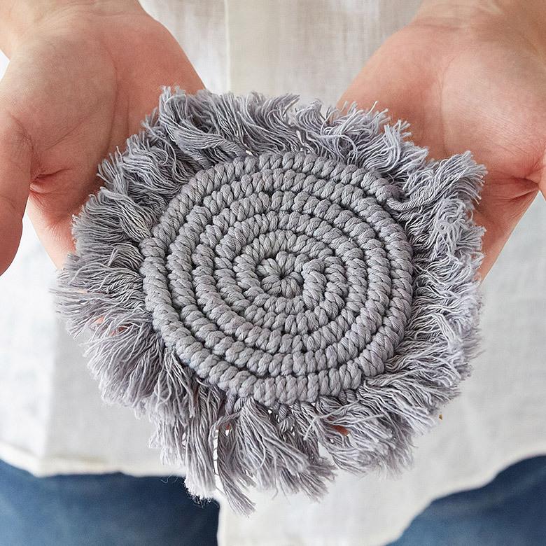 メール便対応 コースター マクラメ 編み コットン 円 綿 テーブルウェア マット 敷き 敷物 手作り 北欧 ナチュラル おしゃれ インテリア おうち時間 雑貨 34491 | ELEMENTS（インテリア） | 05