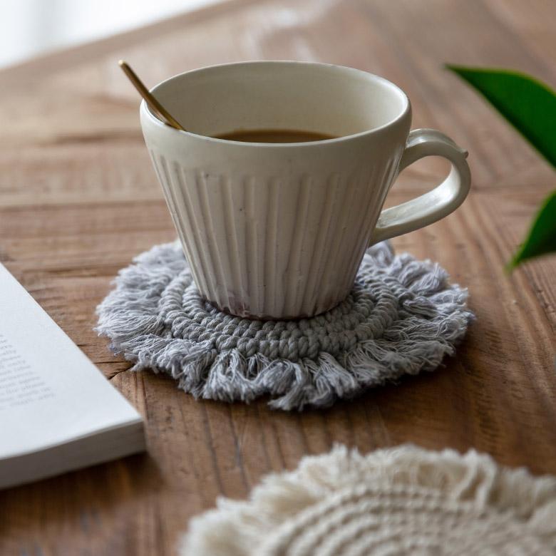 メール便対応 コースター マクラメ 編み コットン 円 綿 テーブルウェア マット 敷き 敷物 手作り 北欧 ナチュラル おしゃれ インテリア おうち時間 雑貨 34491 | ELEMENTS（インテリア） | 07